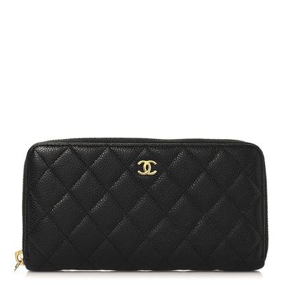 Chanel Caviar Quilted Large Gusset Zip Around Wallet Black 1 of 11
