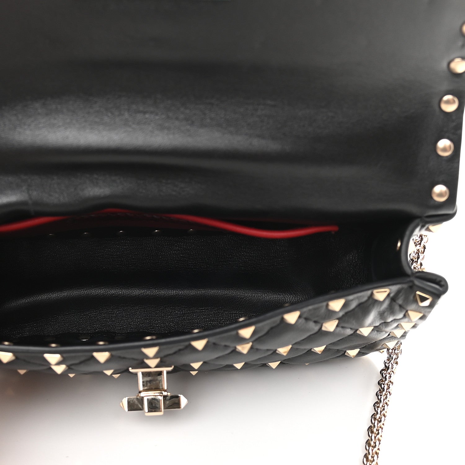 Valentino Garavani Lambskin Small Rockstud Spike Shoulder Bag Black 5 of 9
