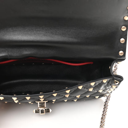 Valentino Garavani Lambskin Small Rockstud Spike Shoulder Bag Black 5 of 9