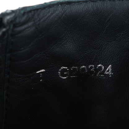 Chanel Sheepskin Quilted CC Tall Lace Up Combat Boots 35.5 Black 7 of 8