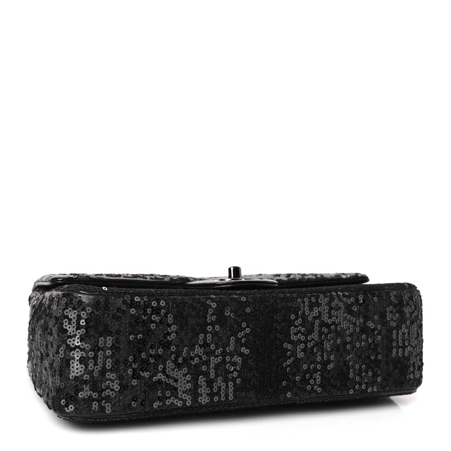 Sequin Lambskin Medium Moonlight on Water Flap Black