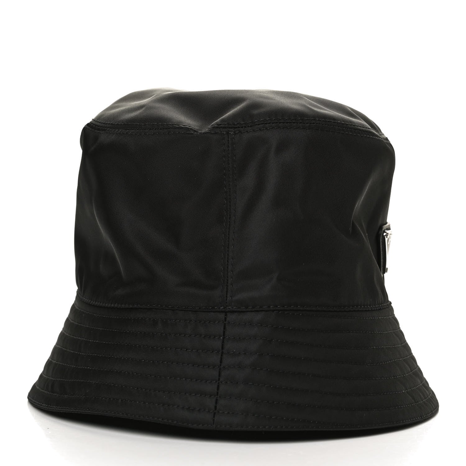 Prada Re-Nylon Metal Triangle Logo Mens Bucket Hat XL Black 4 of 7