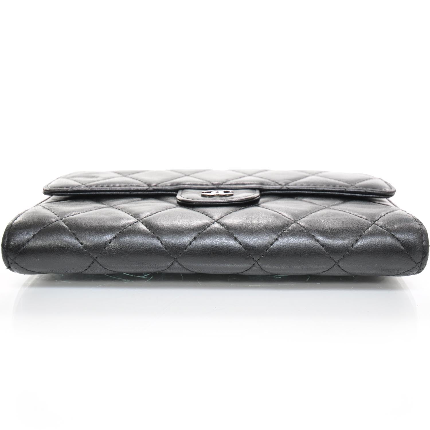 Chanel Lambskin Quilted Large Flap Wallet Black 4 of 10