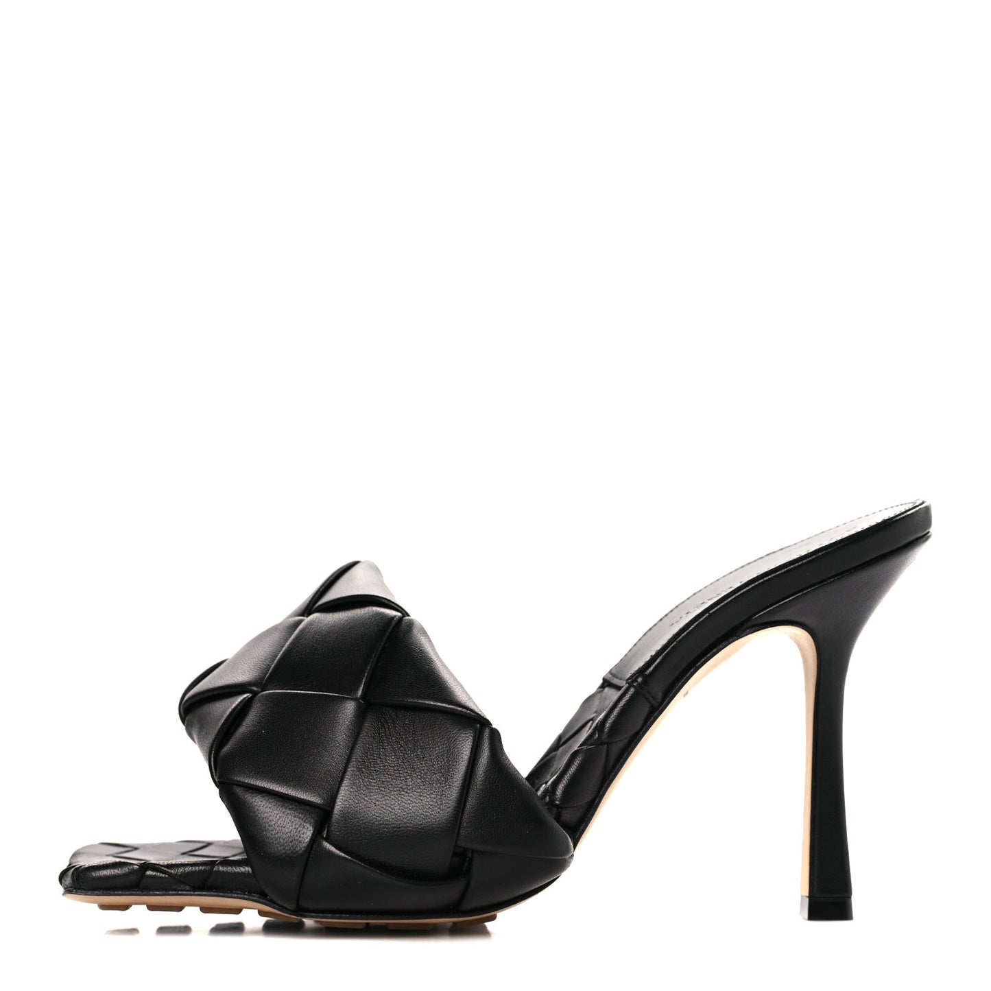 Nappa Maxi Intrecciato Lido Mule Sandals 39 Black