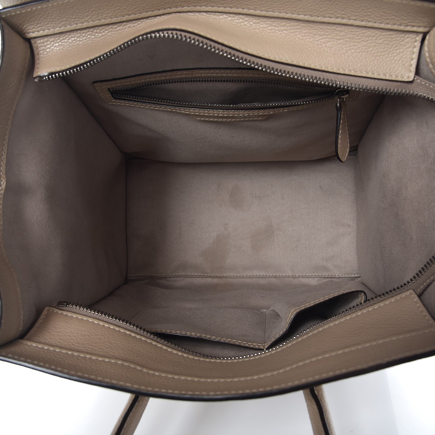 Celine Drummed Calfskin Mini Luggage Dune 5 of 17