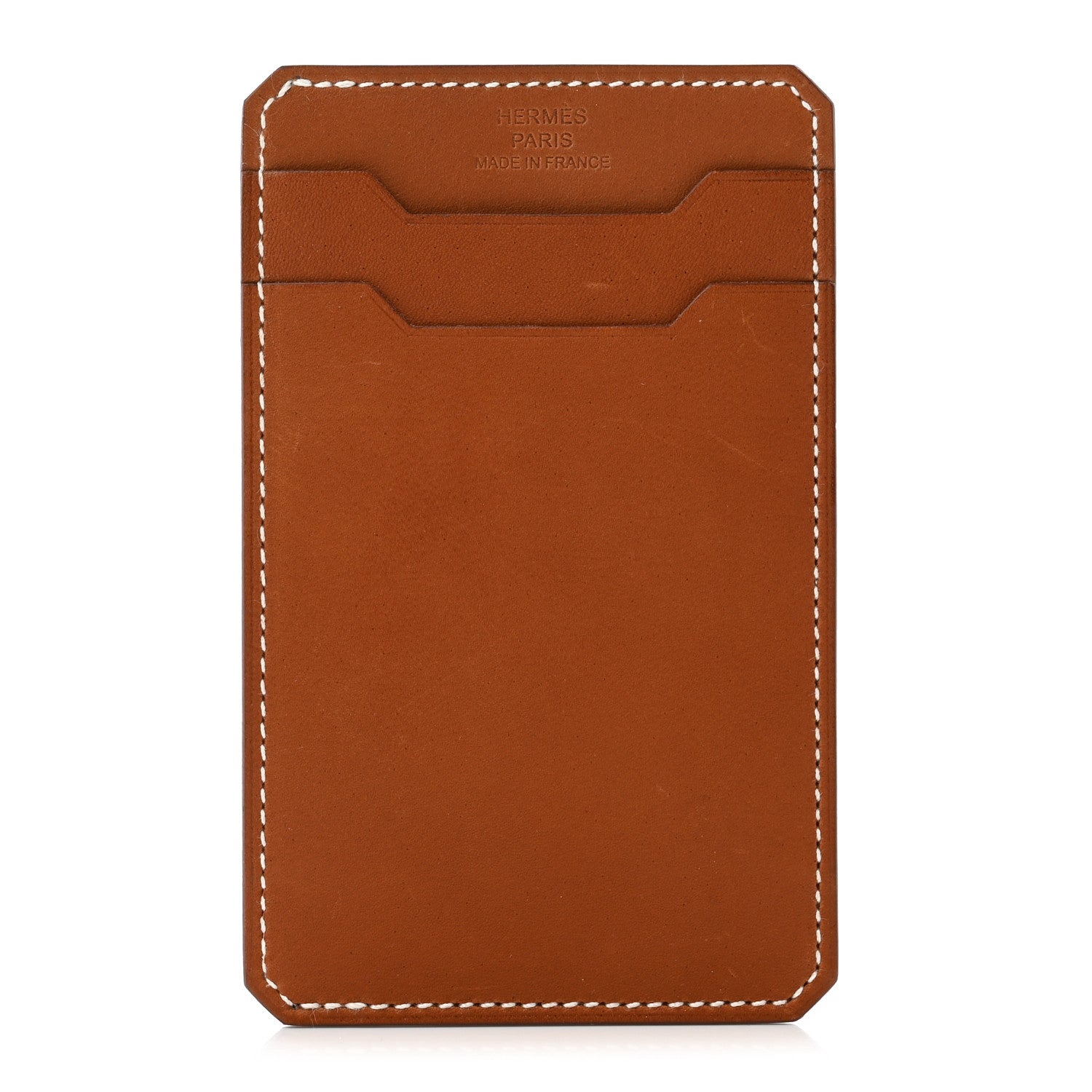 Hermes Natural Barenia City 3CC Card Holder Fauve 1 of 7