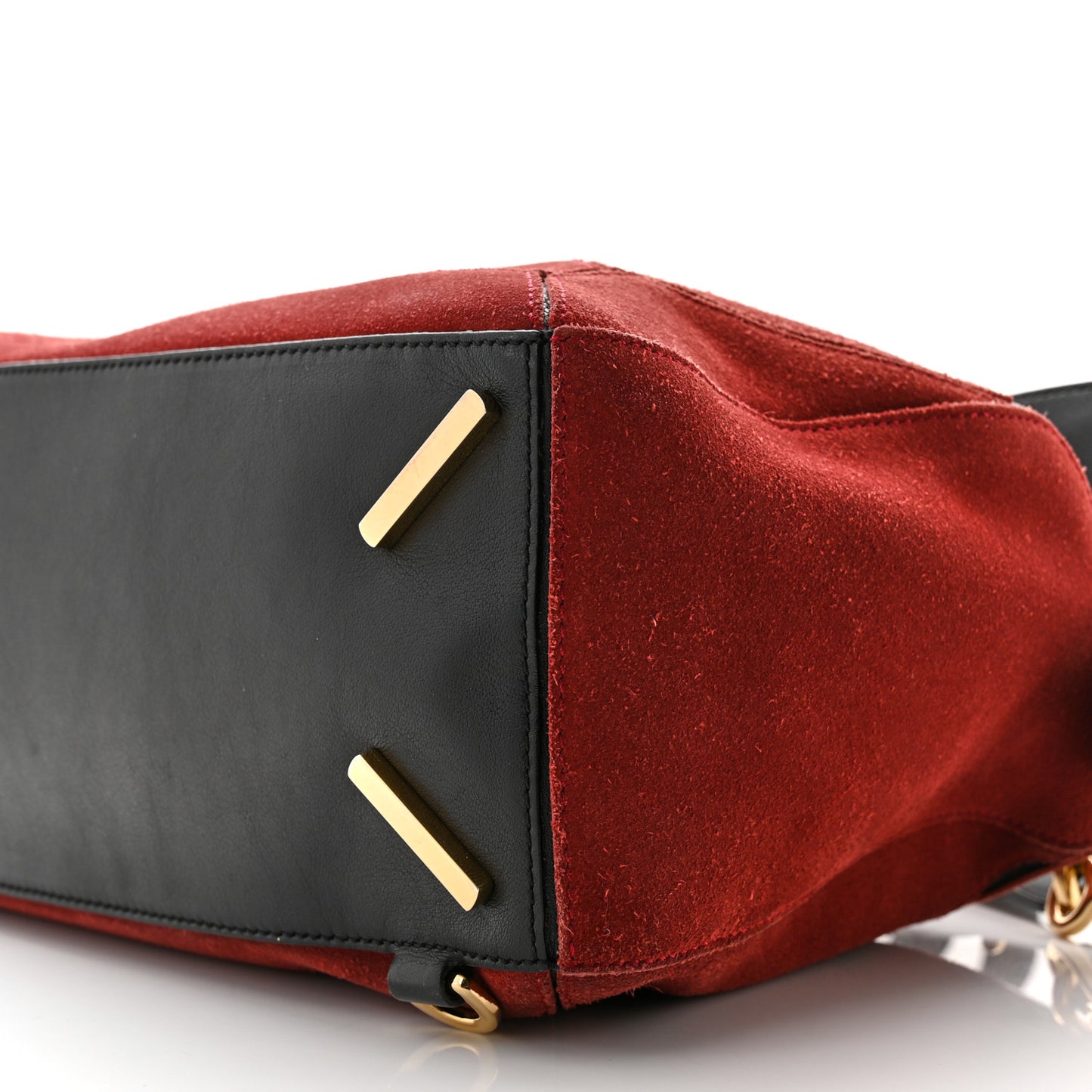 Suede Medium Puzzle Bag Red