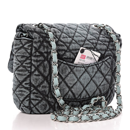 Chanel Denim Quilted Small Denimpression Flap Blue Black 3 of 10