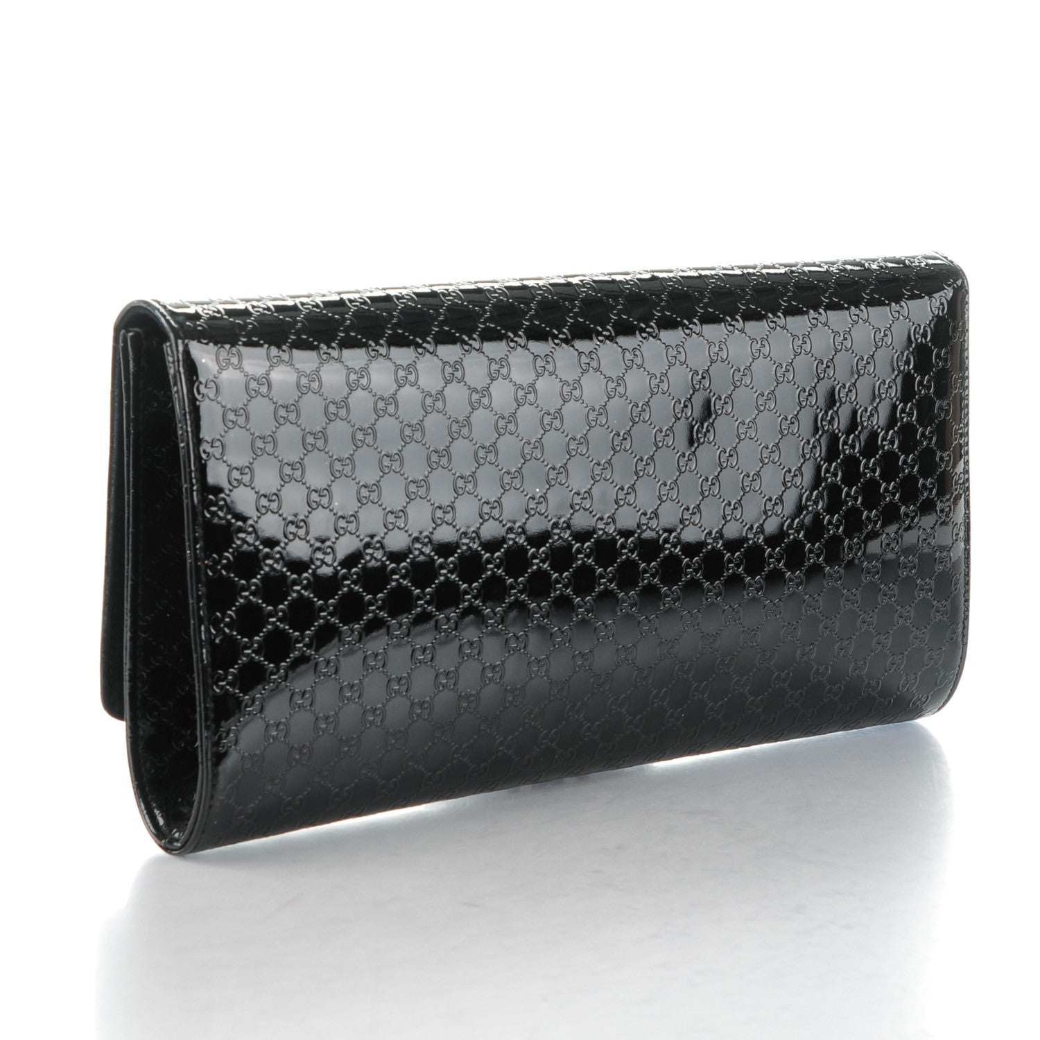 Gucci Patent Microguccissima Medium Broadway Evening Clutch Black 3 of 7