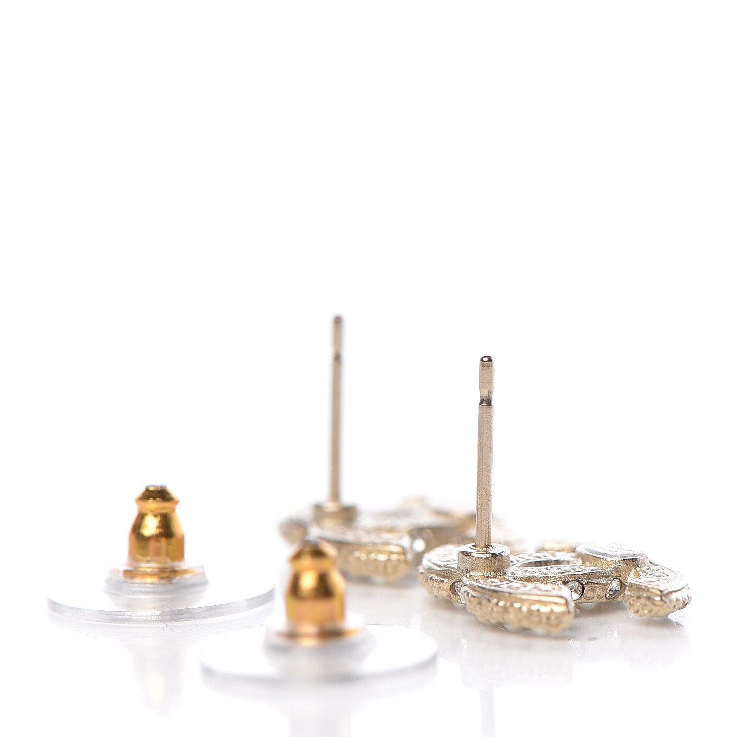 Chanel Pearl CC Earrings Light Gold 4 of 5