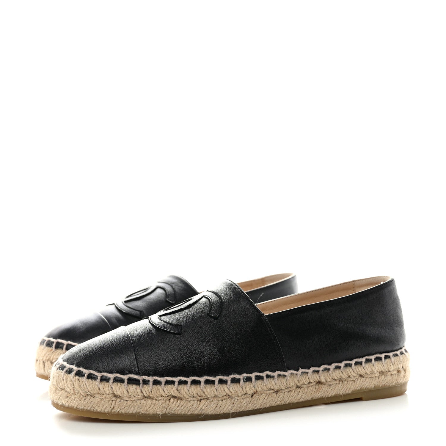 Chanel Lambskin CC Espadrilles 36 Black 3 of 11