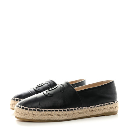 Chanel Lambskin CC Espadrilles 36 Black 3 of 11