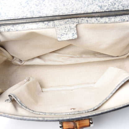 Gucci Calfskin Large New Bamboo Top Handle Bag Light Grey 4 of 10