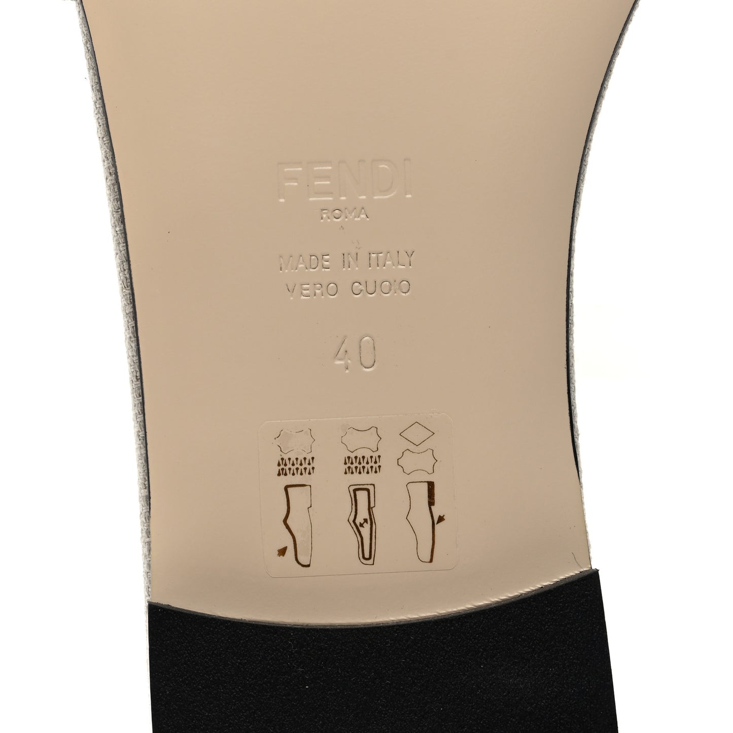 Vitello Canvas Signature Flat Slide Sandals 40 Cuoio Grezzo