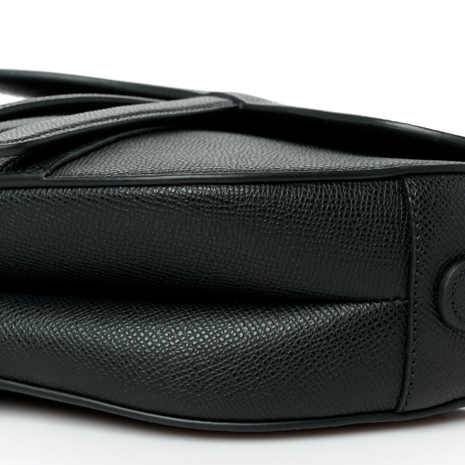 Christian Dior Grained Calfskin Saddle Bag With Strap Black 9 of 9