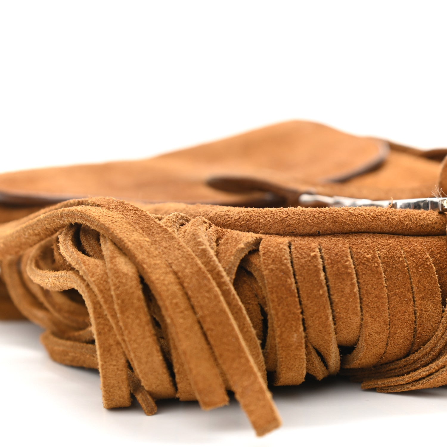 Saint Laurent Suede Fringe Toy Monogram Anita Crossbody Bag Light Ocre 8 of 9