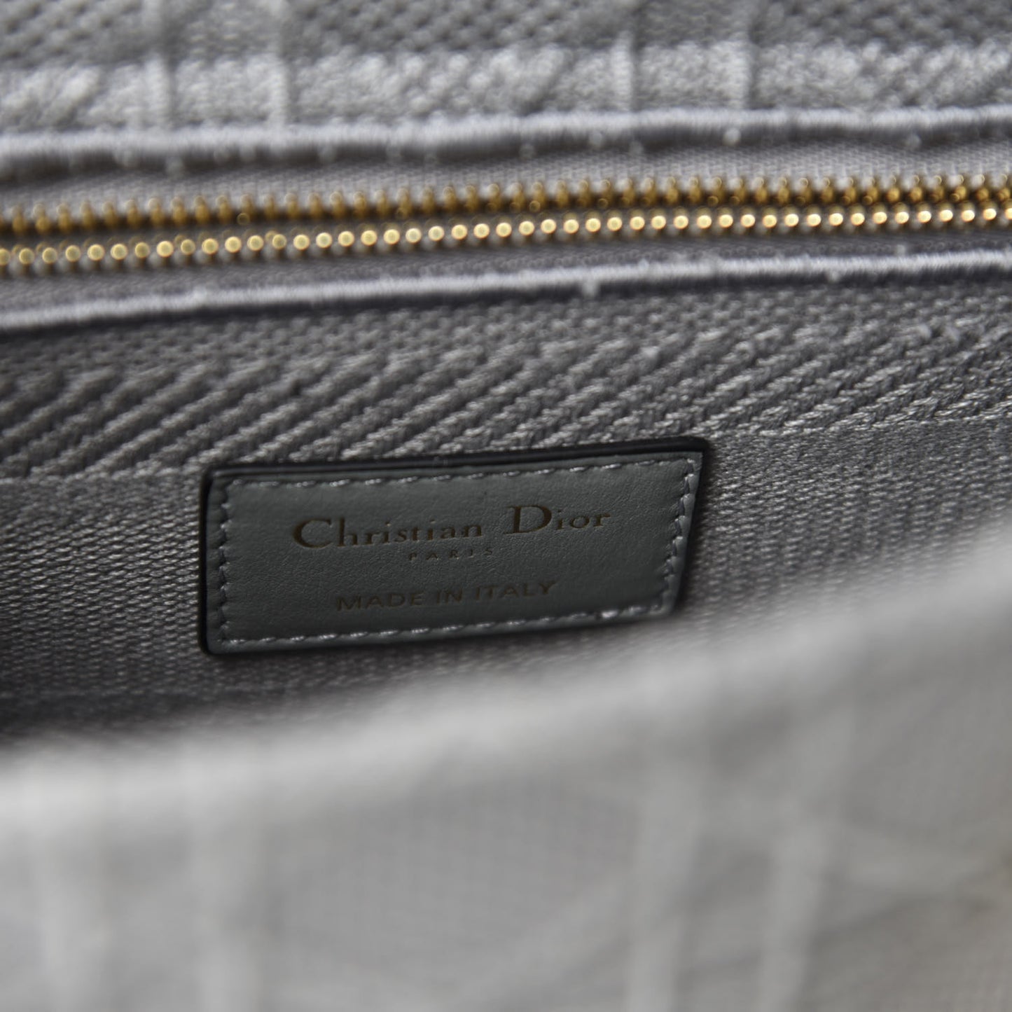 Canvas Embroidered Cannage Medium Lady D-Lite Gray