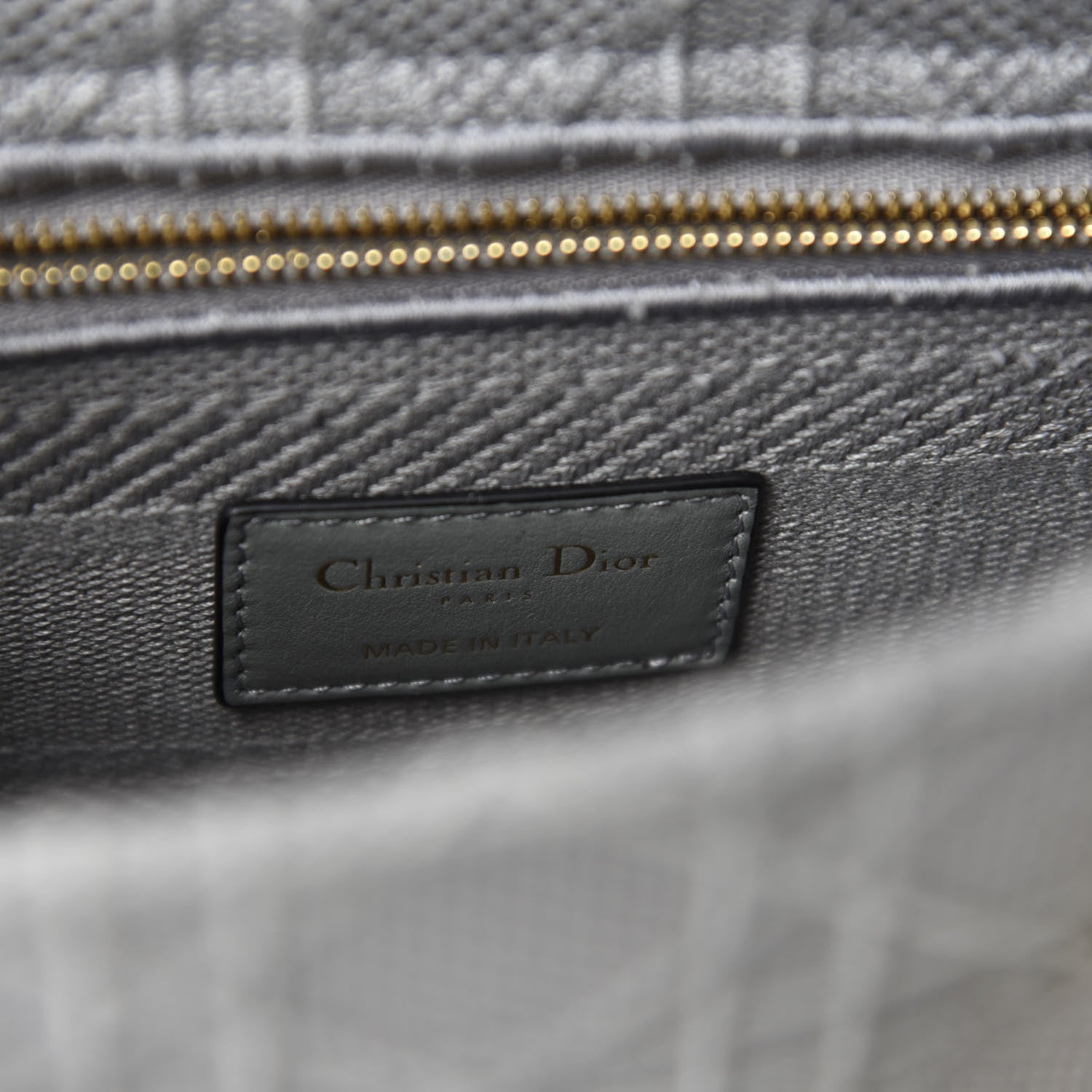 Christian Dior Canvas Embroidered Cannage Medium Lady D-Lite Gray 8 of 9