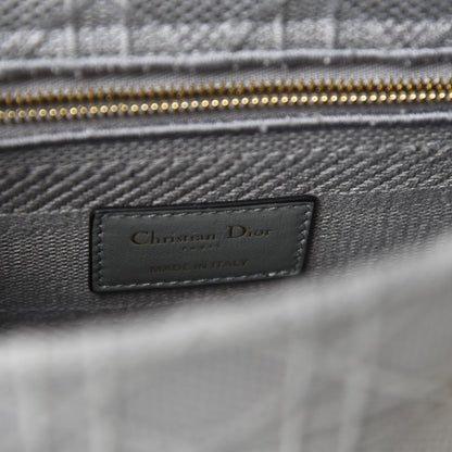 Christian Dior Canvas Embroidered Cannage Medium Lady D-Lite Gray 8 of 9