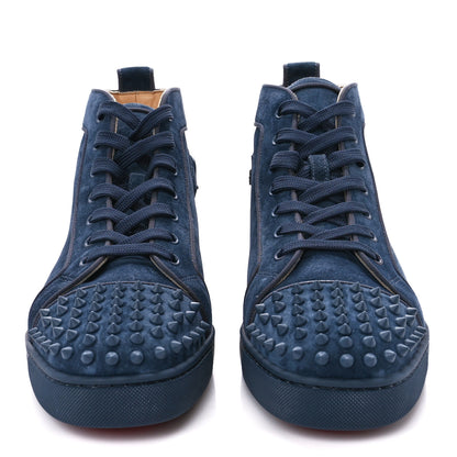 Christian Louboutin Veau Velours Louis Orlato High Top Sneakers 45 Blue 2 of 11