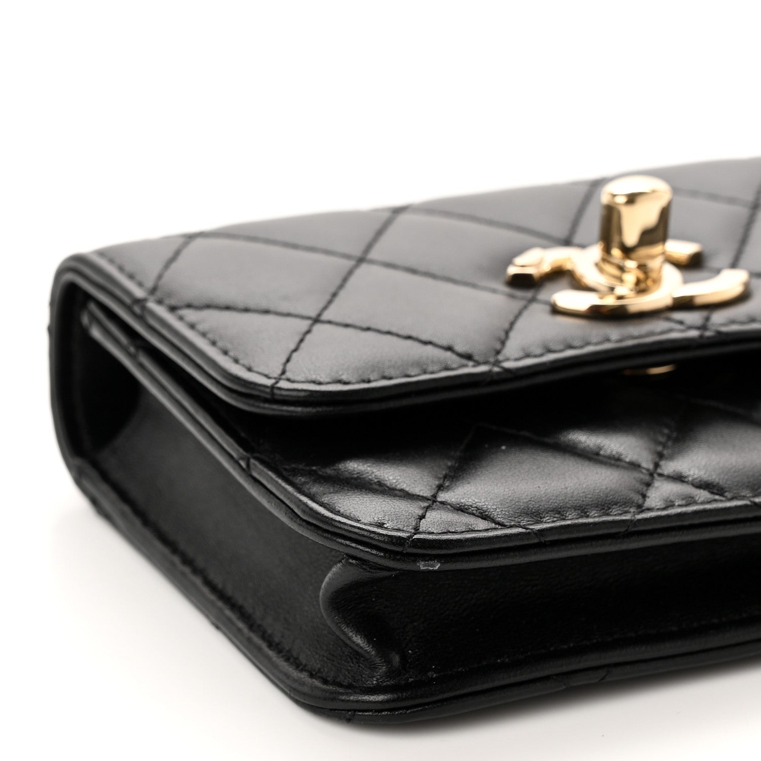 Chanel Lambskin Quilted Trendy CC Card Holder On Chain Black 8 of 11
