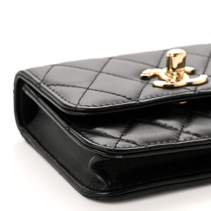 Chanel Lambskin Quilted Trendy CC Card Holder On Chain Black 8 of 11