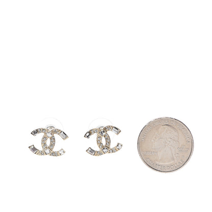 Chanel Crystal Baguette CC Earrings Gold 2 of 5