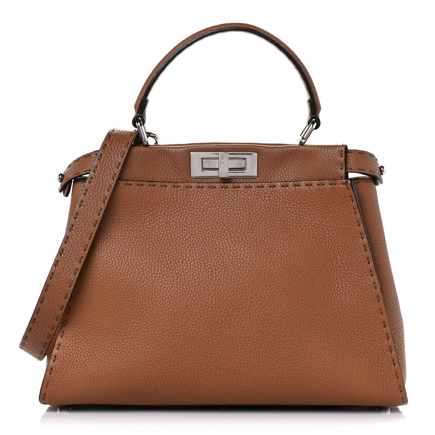 Cuoio Romano Selleria Bi-Color Medium Peekaboo Iconic Satchel Mou Deserto