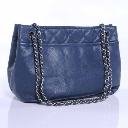 Chanel Caviar CC Timeless Soft Tote Blue 3 of 7