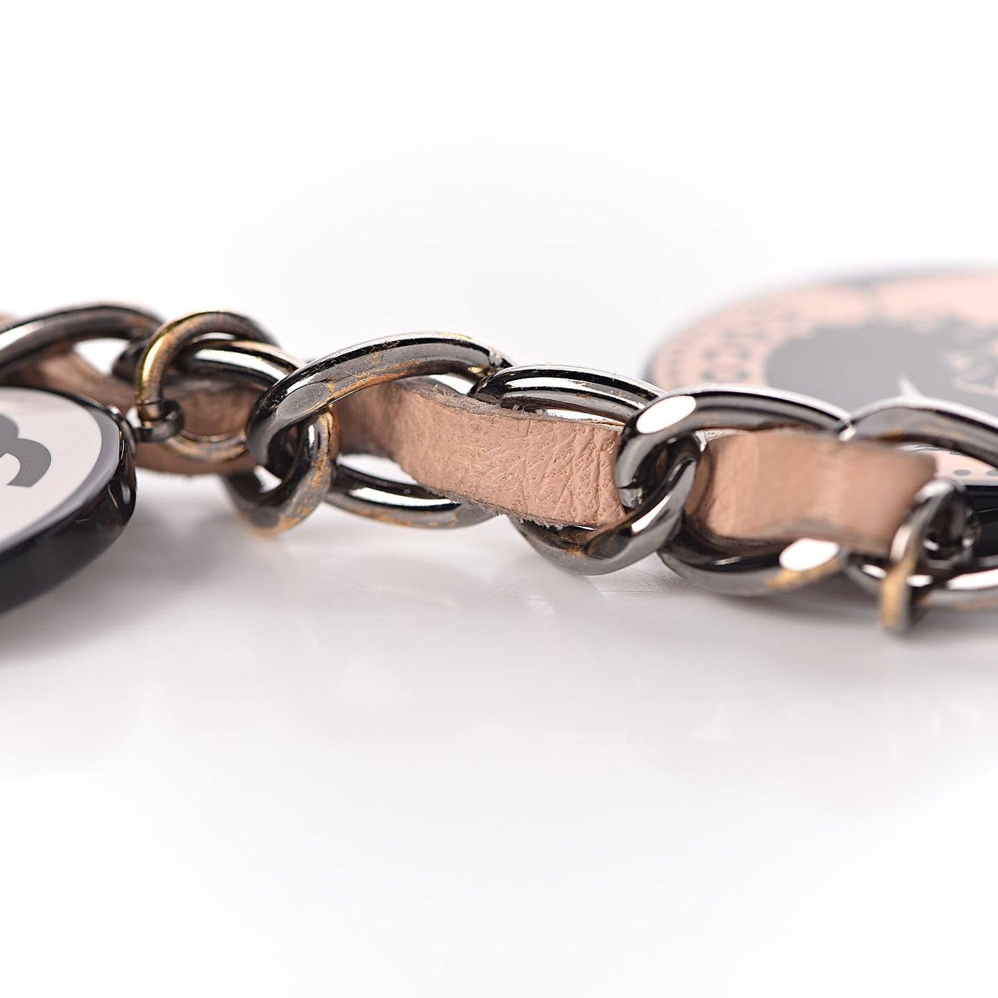 Resin CC Graphic Charm Belt Necklace Pink