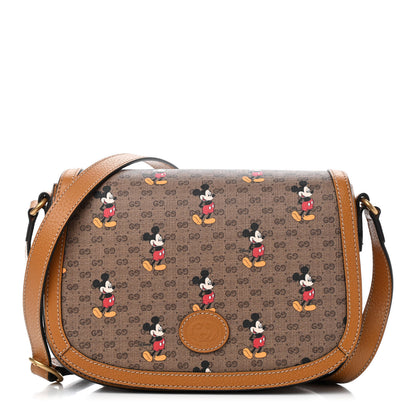 Gucci X DISNEY Mini Vintage GG Supreme Monogram Mickey Mouse Small Flap Messenger Bag Beige Vintage Sun Oil 1 of 9