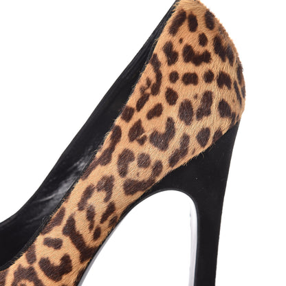 Saint Laurent Calf Hair Leopard Print Palais 105 Platform Pumps 38.5 13 of 13