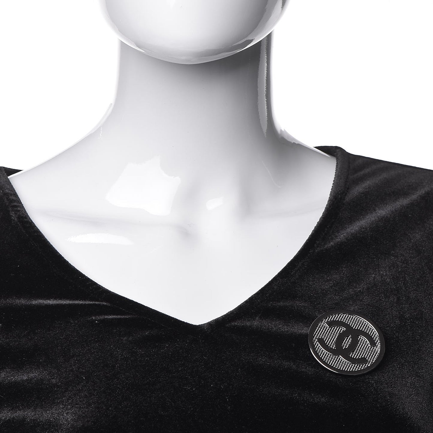 Ruthenium Mesh Circle CC Brooch