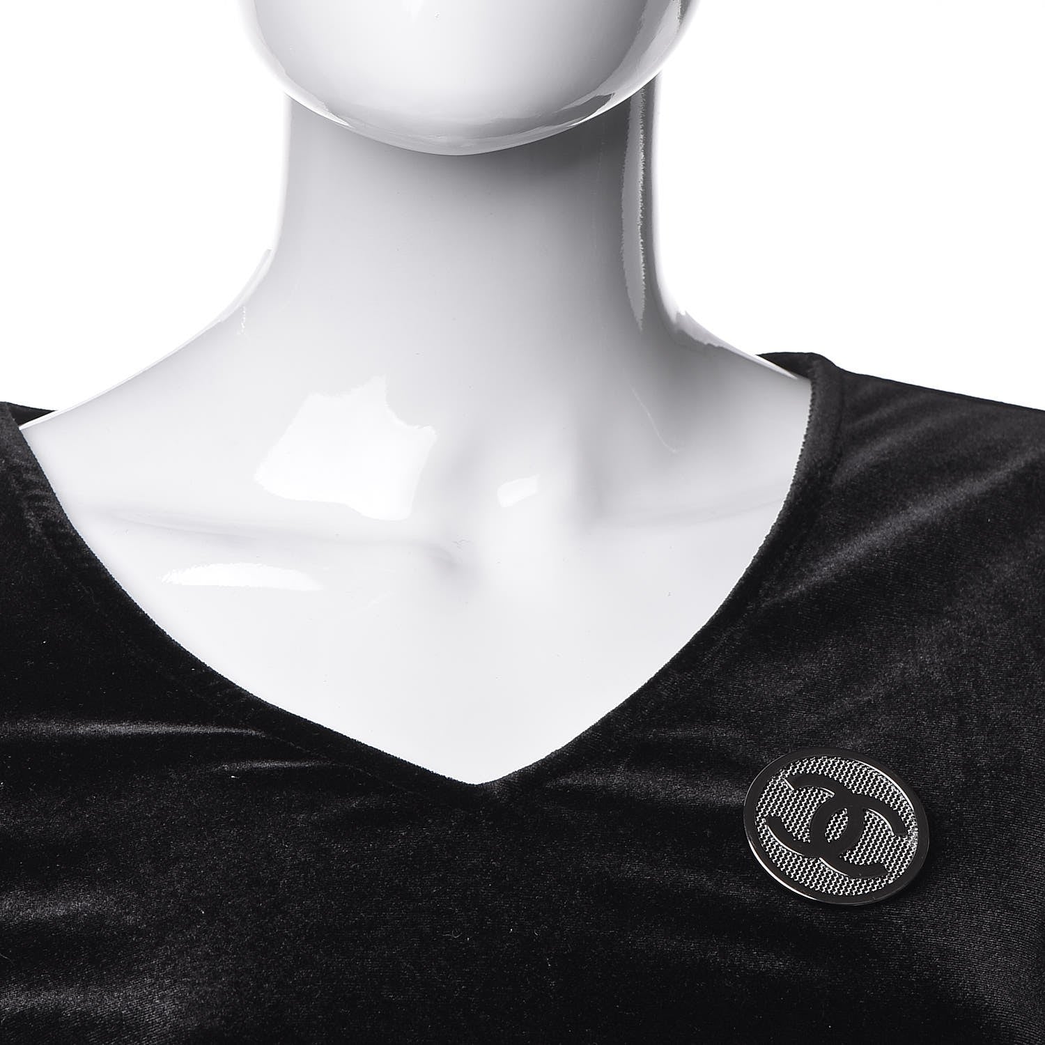 Chanel Ruthenium Mesh Circle CC Brooch 2 of 5