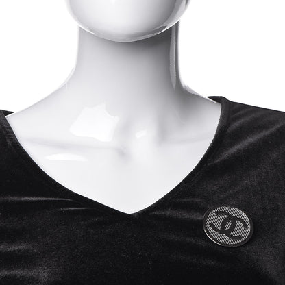 Chanel Ruthenium Mesh Circle CC Brooch 2 of 5