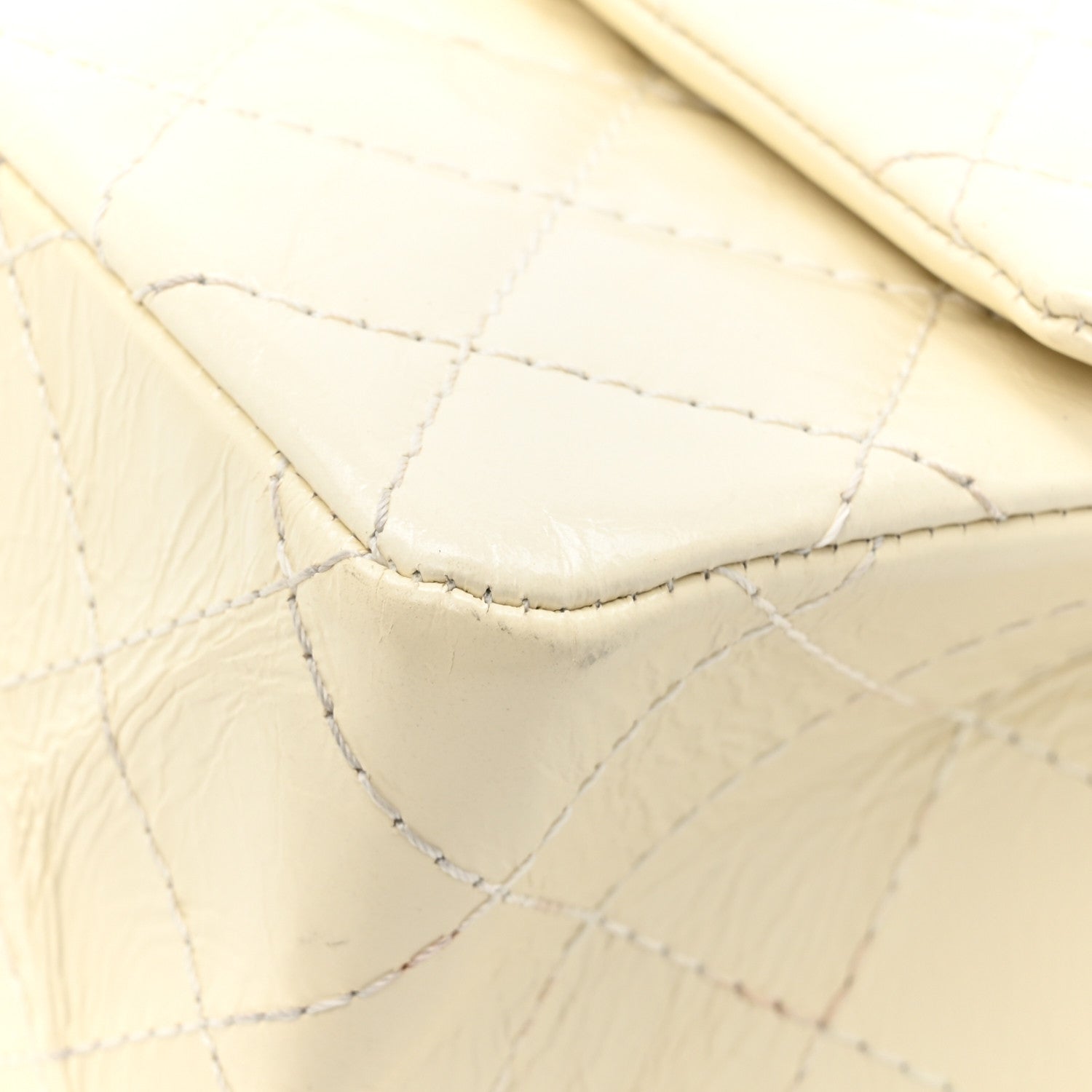 Chanel Distressed Patent Quilted 2.55 Reissue 226 Flap Ivory 12 of 14