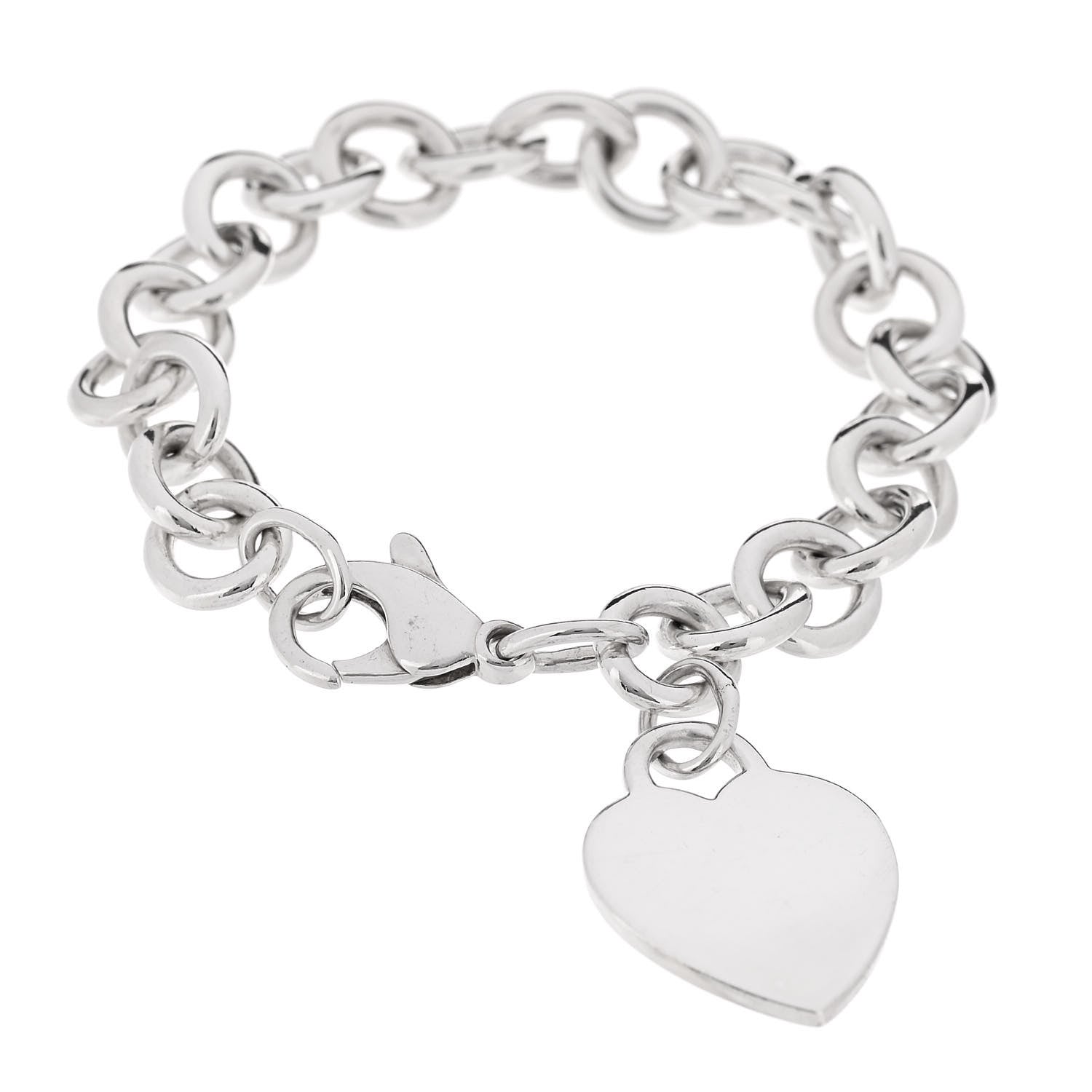 Tiffany Sterling Silver Heart Tag Charm Bracelet 1 of 4