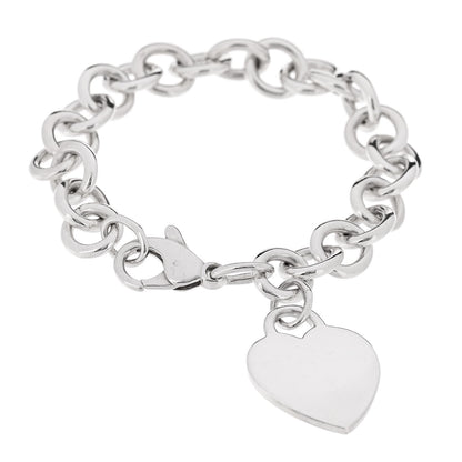 Tiffany Sterling Silver Heart Tag Charm Bracelet 1 of 4
