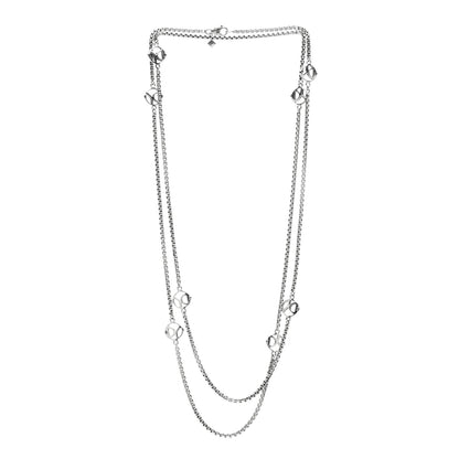 David Yurman Sterling Silver Logo Station Necklace 46" 3 of 4