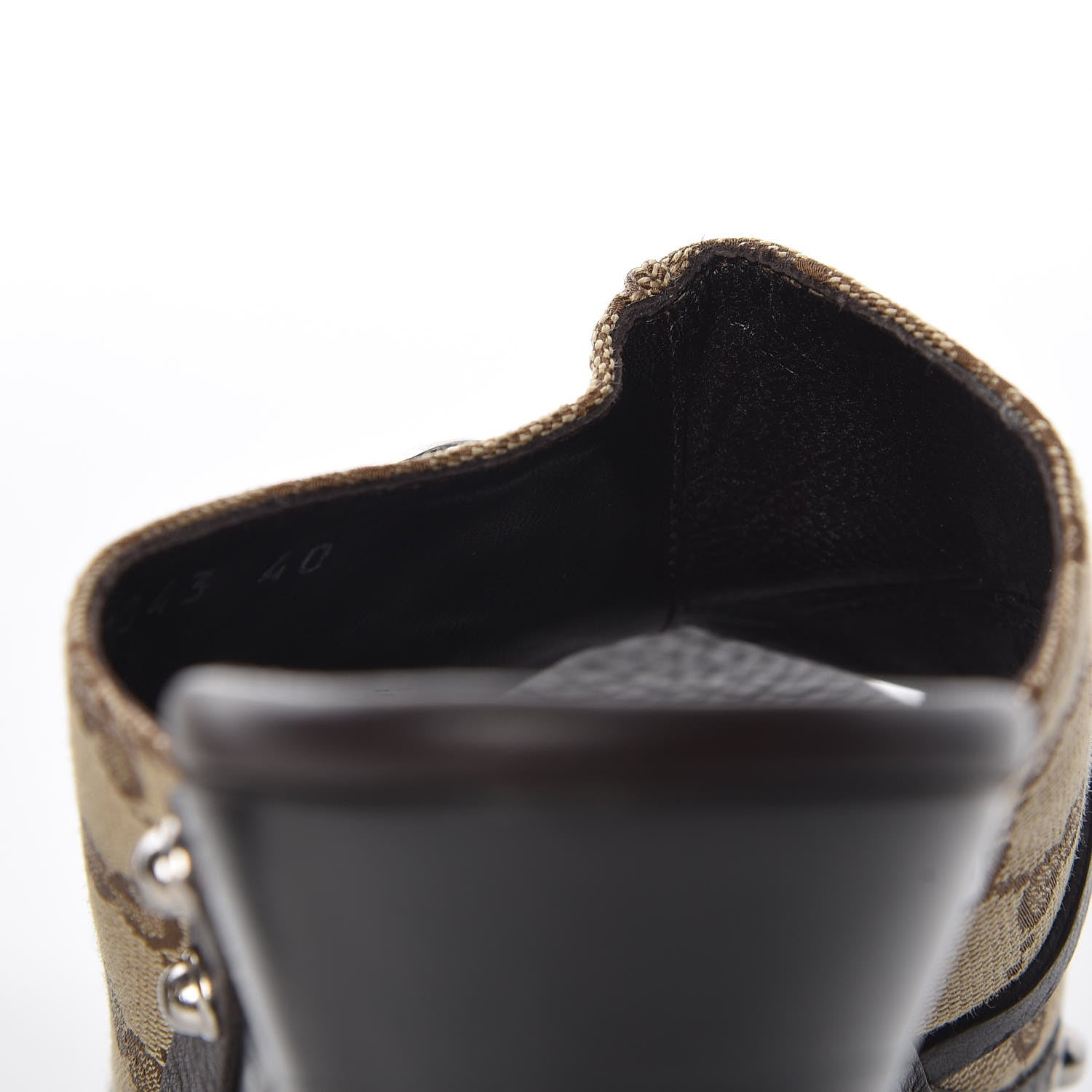 Gucci Monogram Cellarius Soft Calfskin Icon Bit Platform Clog High Heel Slide Sandals 40 Beige Ebony Cocoa 10 of 12