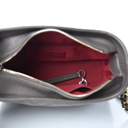 Chanel Aged Calfskin Quilted Small Gabrielle Hobo Grey 5 of 10