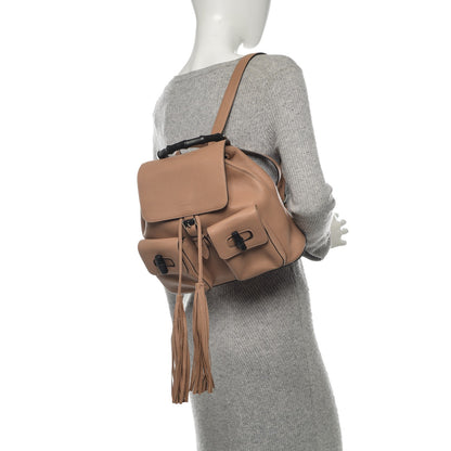 Gucci Cellarius Calfskin Medium Bamboo Backpack Camelia 2 of 8