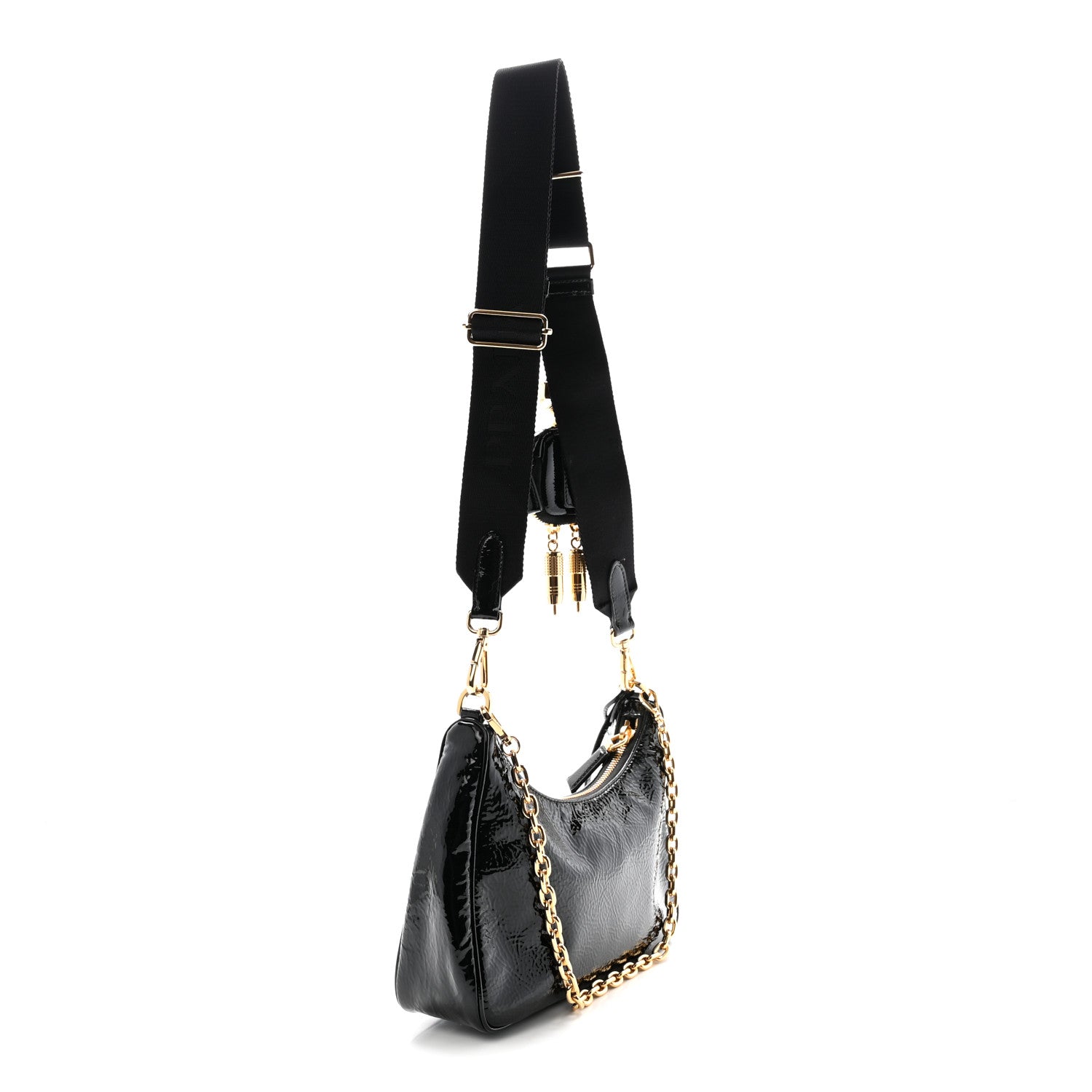 Prada Patent Naplak Re-Edition 2005 Shoulder Bag Black 3 of 9