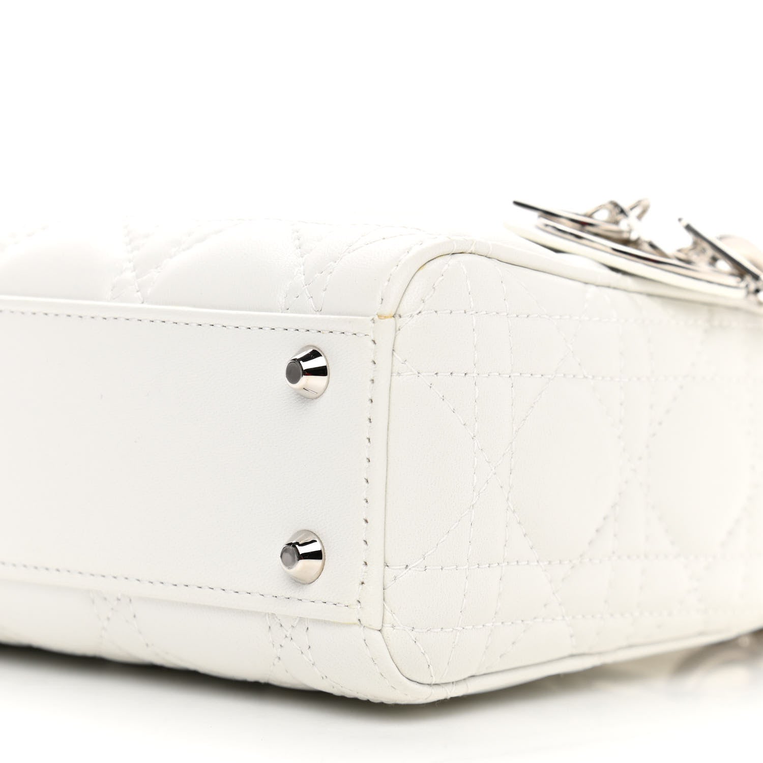 Christian Dior Lambskin Cannage Mini Lady Dior White 10 of 14