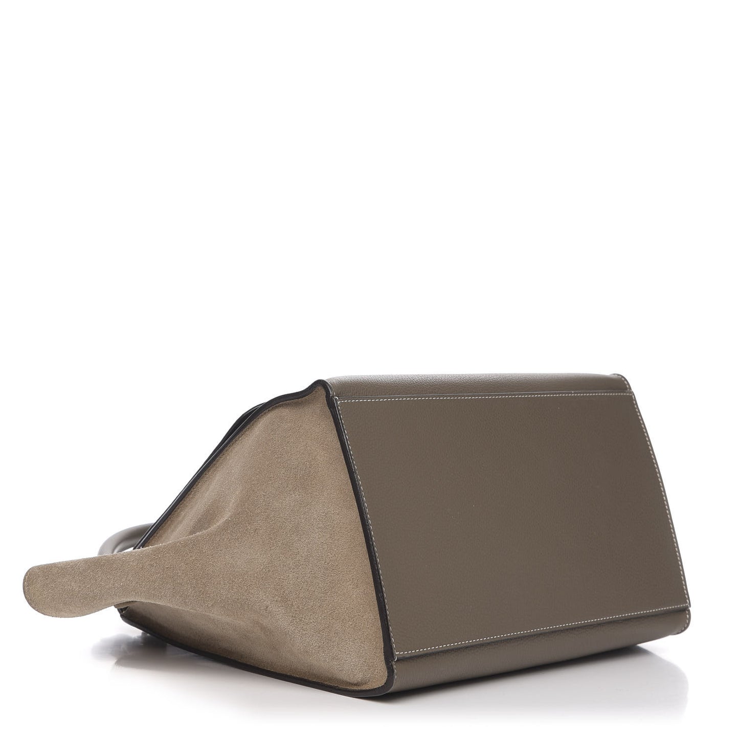 Drummed Calfskin Suede Small Trapeze Souris