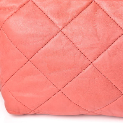 Lanvin Lambskin Quilted Amalia Cosmetic Pouch Coral 9 of 13
