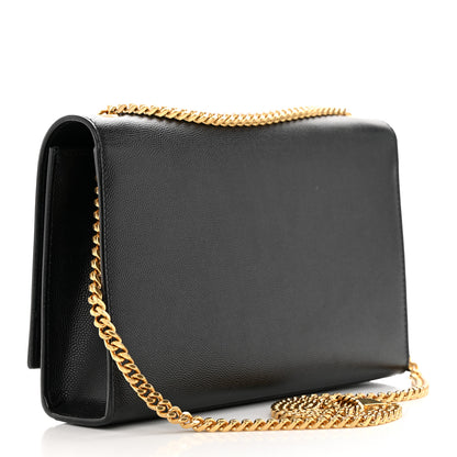 Saint Laurent Grain De Poudre Medium Classic Monogram Kate Satchel Black 3 of 19