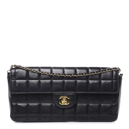 Chanel Lambskin East West Chocolate Bar Flap Black 1 of 14