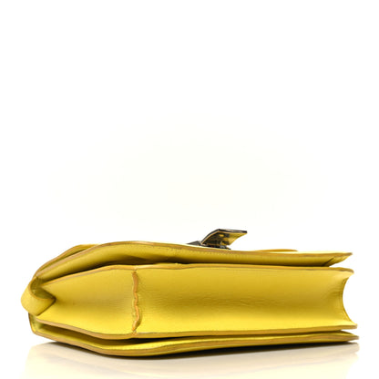 Celine Liege Calfskin Medium Classic Box Flap Bag Fluo Yellow 4 of 14