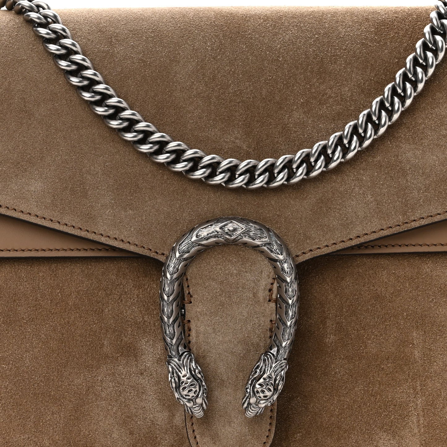Suede Medium Dionysus Shoulder Bag Taupe